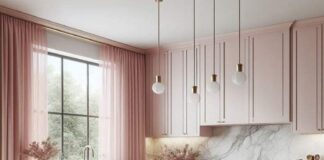 Scandinavian Kitchen Ideas with Pink Accents