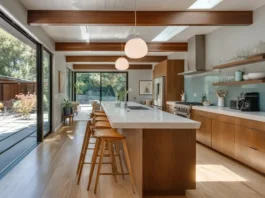Brown Kitchen Cabinets for Coordinated Countertop and Backsplash Designs