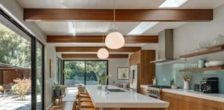 Brown Kitchen Cabinets for Coordinated Countertop and Backsplash Designs